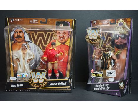 WWE / WWF Wrestling - Two carded/boxed Mattel WWE Legends figures / sets to include Macho Man Randy Savage (Ringside Exclusiv