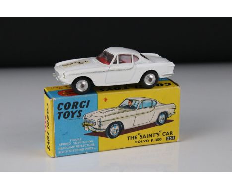 Boxed Corgi 258 The Saint's Car Volvo P1800 diecast model, decal ex, diecast vg, box vg 