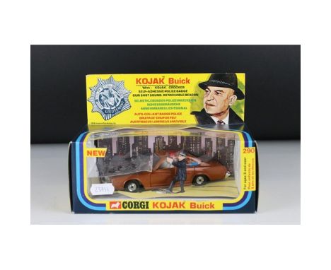 Boxed Corgi 290 Kojak Buick diecast ,model, complete with figure and Police badge (unused) ex