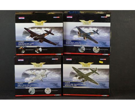 Four Boxed Corgi Aviation Archive ltd edn 1/72 diecast models to include AA36706 Junkers Ju-88A "Operation Steinbock" - AA367