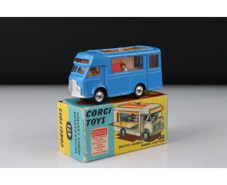 Boxed Corgi 471 Smith's Karrier Mobile Canteen diecast model with Joe's Diner decal, decals, faded but otherwise gd, diecast 