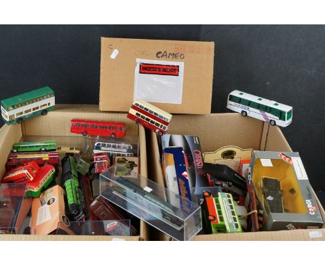 Collection of mixed diecast models to include Britbus, Burago, Corgi Rail Legends, Atlas Great British Buses, Gilbow, etc (tw