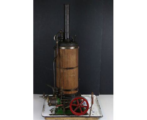 Stuart Turner Stationary steam engine plant, on metal base, 30" in height, vg 