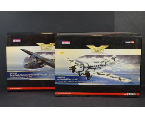 Two Boxed Corgi Aviation Archive ltd edn diecast models to include 1/72 Consolidated Catalina MKIB, Z2144, FV-R, 205 Squadron