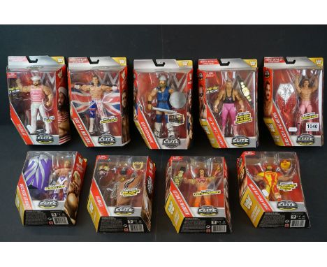 WWE / WWF Wrestling - Nine boxed Mattel Elite Collection figures to include Ravishing Rick Rude, Macho Man Randy Savage, Berz