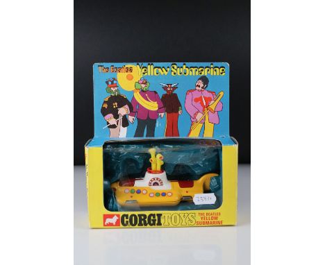 Boxed Corgi 803 The Beatles Yellow Submarine diecast model, diecast and decals excellent, box with two splits to corner &amp;