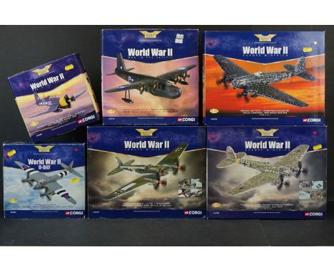 Six Boxed Corgi Aviation Archive diecast models to include 1/72 AA33702 Heinkel HE111 H-6 - 1/72 AA33703 Heinkel HE111P-2 - 1