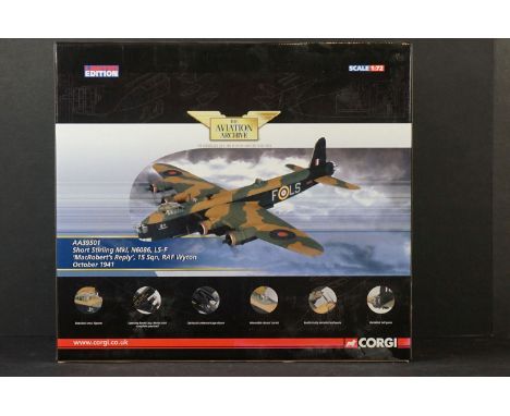 Boxed Corgi Aviation Archive ltd edn 1/72 diecast model AA39501 Short Sterling Mk1, N6086, LS-F "MacRoberts Reply", 15 Sqn, R