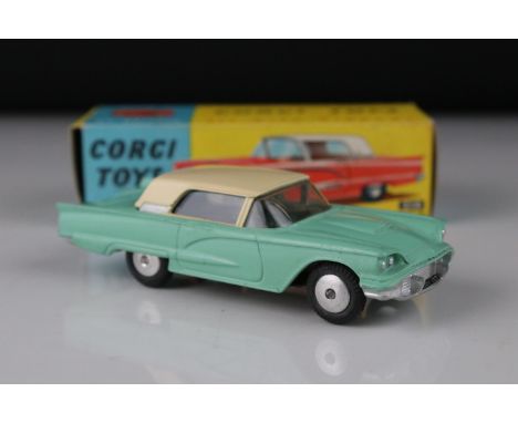 Boxed Corgi 214 Ford Thunderbird diecast model in turquoise, excellent 