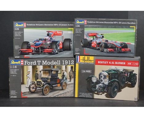 Three boxed unbuilt Revell plastic model kits, to include 1:24 Vodafone McLaren Mercedes MP4-25 Lewis Hamilton 07096, Vodafon