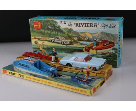 Boxed Corgi The Riviera Gift Set No 31 diecast model, complete with all models and figures, diecast excellent with a couple o