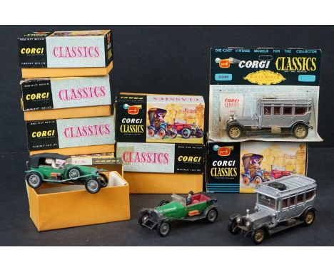 Nine boxed Corgi Classics diecast models to include 901, 9001, 9002, 9012, 9032, 9031, 9021 &amp; 9013 plus 3 unboxed example