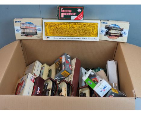 Collection of boxed diecast models, to include Corgi Classic Commercials Trams, Lledo Days Gone, Corgi Grattan Warehouses Lim