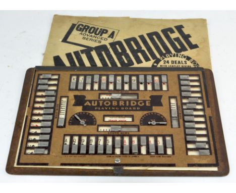 A novelty Auto Bridge playing board, made in USA, Pat No 2096672