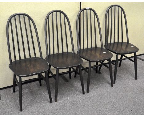 A set of four Ercol style dining chairs, 98cm high