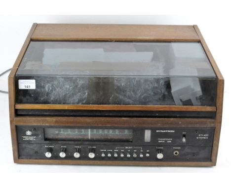 A vintage teak cased Dynatron model HFC 31M record deck