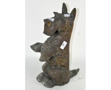 A novelty metal Scottie dog door stop, ND No 823455, 41cm high