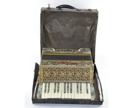 A vintage 'Milang' accordion, in original case