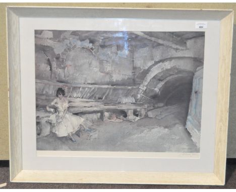 A large limited edition of 850 WW Print by W Russell Flint, proof, framed and glazed, 74cm x 60cm