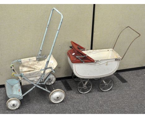 Two vintage child's prams, one by Tri-ang, largest 56cm long