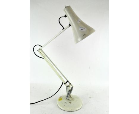 A vintage white anglepoise table lamp, made in England, 87cm high (fully extended)