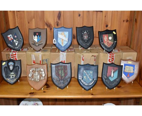 A GROUP OF ELEVEN BOXED 'CLARECRAFT DISCWORLD COLLECTORS COAT OF ARMS SHIELDS' comprising 'The Musicians Guild' DW00C, 'Fools