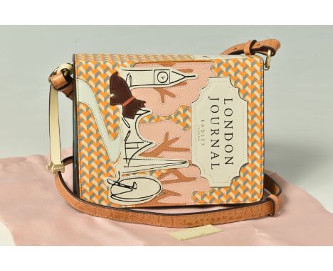 RADLEY'S LIMITED EDITION, LONDON 'BOOK STREET' JOURNAL,  'Edition One' a small leather crossbody bag with magnetic closure, h