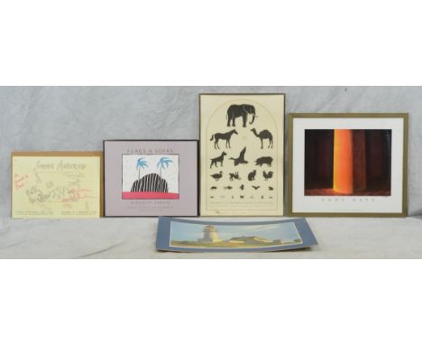 Group of five posters, to include: Laurie Anderson, Kingsley Parker, University of California School of Optometry, Andy Katz,