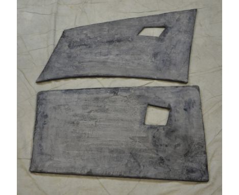 (2) 20th Century, ceramic, A Pair of Sculptures, 34-1/4" x 16" largest, Jessica Berwind Gallery (Philadelphia) label on verso
