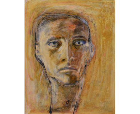 Rachel Bliss (American, b 1962), oil on board, Untitled (Portrait), signed and dated '92 on verso, 19" x 15-3/4" overall  , P