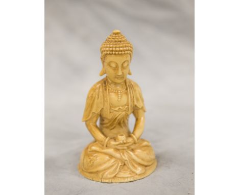 Carved ivory figure of Buddha, 20th C, 5 1/2" h, SOLD TO PA RESIDENTS ONLY!!