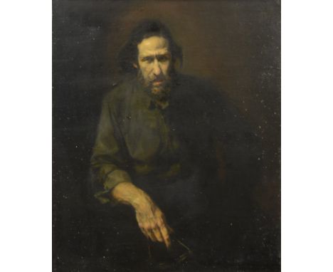 David A Leffel (American, b 1931), oil on canvas, Portrait of Harvey Dinnerstein, 36" x 30" stretcher, 44-1/2" x 38" overall,