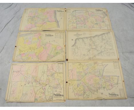 (5) Atlas Mainline Pennsylvania Rail Road, 1920, A.H. Mueller, together with Map of the Township of lower Merion, Montgomery 