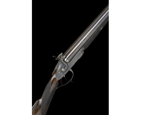 WIGGAN & ELLIOTT A 16-BORE PINFIRE DOUBLE-BARRELLED SPORTING-GUN WITH IVORY MOUNTS, serial no. 3042, with browned damascus 27