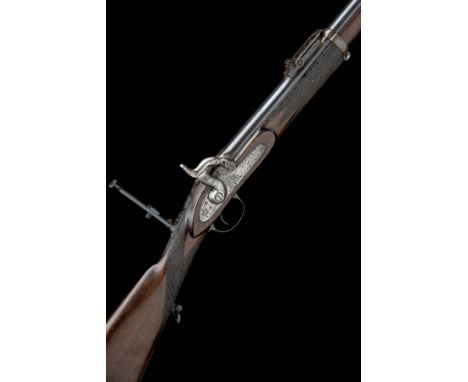 A .451 PERCUSSION MILITARY MATCH RIFLE OF PATTERN 1856 VOLUNTEER FORM SIGNED TOWER, no visible serial number, dated for 1860,