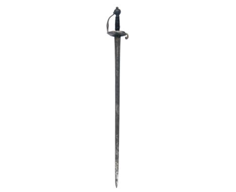 A BROADSWORD WITH WALLONIAN-STYLE HILT European circa 1640, with 36 1/2in. straight double edged blade, blind fuller for the 