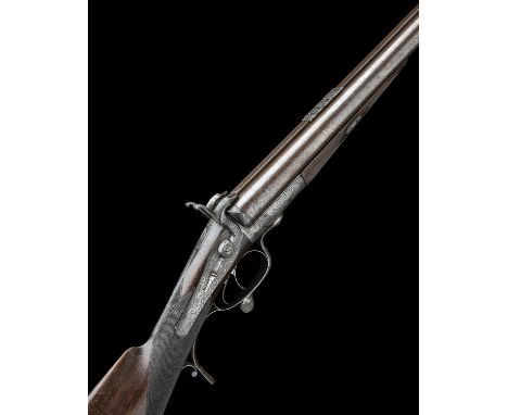 JOHN LYELL, ABERDEEN A FINE 12-BORE PINFIRE DOUBLE-BARRELLED SPORTING-RIFLE, serial no. 1147, circa 1865, with browned damasc