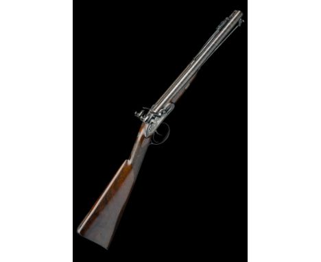 SYKES, OXFORD A FINE AND RARE 20-BORE FLINTLOCK SMOOTH-BORE COACHING-CARBINE WITH SPRUNG BAYONET, no visible serial number, c