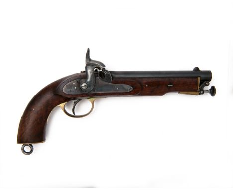 SWINBURN, BIRMINGHAM A GOOD .577 PERCUSSION SMOOTHBORE SERVICE-PISTOL, MODEL 'INDIAN LANCER'S PATTERN', no visible serial num