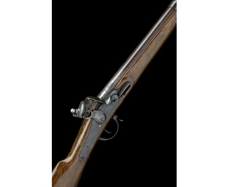A MOST UNUSUAL .730 FLINTLOCK TRADE-MUSKET WITH BACK-ACTION LOCK, UNSIGNED, no visible serial number, probably Belgian circa 