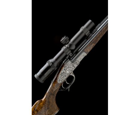 H. SCHEIRING A FINE 8X57 JRS JAEGER PATENT PUSH-FORWARD UNDERLEVER SIDELOCK EJECTOR DOUBLE RIFLE, serial no. 17643, 21 5/8in.