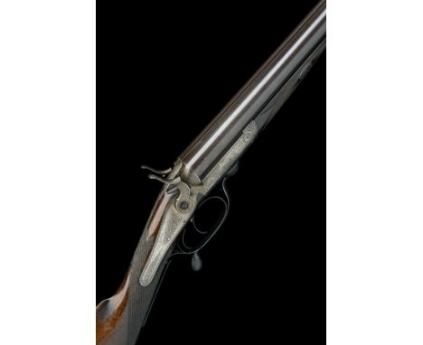 CHARLES LANCASTER A 14-BORE LANCASTER PATENT SLIDE-AND-TILT ROTARY-UNDERLEVER HAMMERGUN, serial no. 4154, 29 3/4in. bold dama