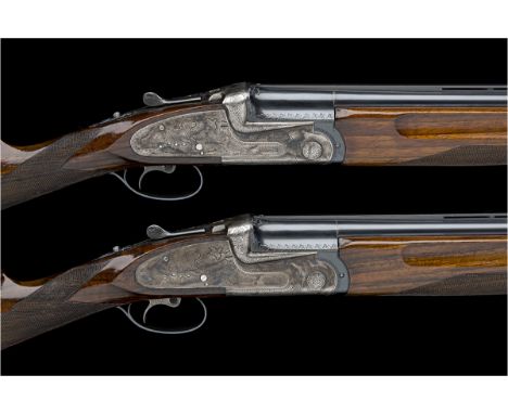 AYA A PAIR OF 12-BORE 'COUNTY' SINGLE-TRIGGER OVER AND UNDER EJECTORS, serial no. 585112/3, 28in. nitro barrels with 7mm vent