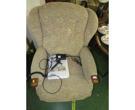 SHERBORNE LIFT AND RISE ELECTRIC RECLINING ARMCHAIR IN  LIGHT BROWN UPHOLSTERY