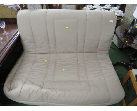 FUTON SOFABED IN LIGHT BROWN COVERS