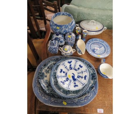 PAIR OF DUCAL DECO STYLE VASVES, TOGETHER WITH ASSORTED CHINA , PLANTER, SERVING DISHES ETC