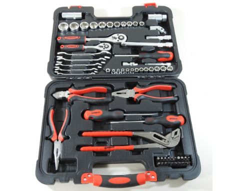 A 65 piece home tool kit, cased
