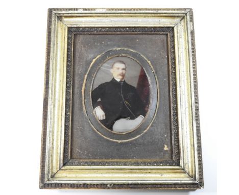 English School, 19th century, photographic portrait of a gentleman, oval, 12 x 9cm