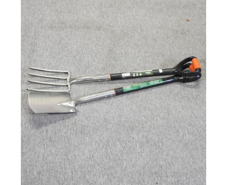 A garden fork and spade set
