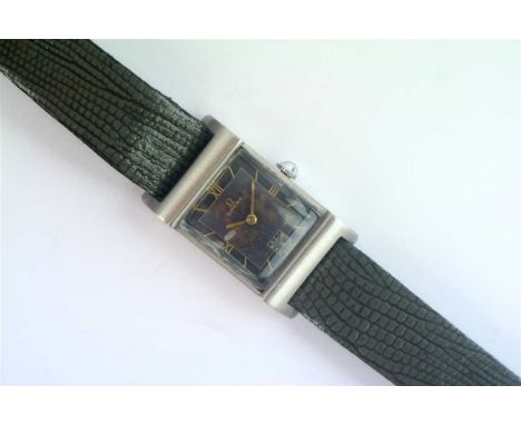 A Ladies Omega Tank Style Wristwatch Manufacturer: Omega Model Name: "Tank Style" Year: Circa 1939 Case No: 9907322 Case Mate